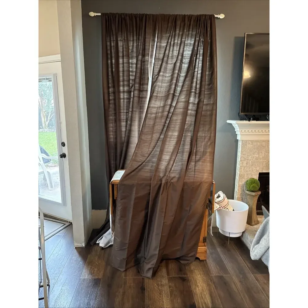 POTTERY BARN 2 Silk Dupioni Drape Curtain 108